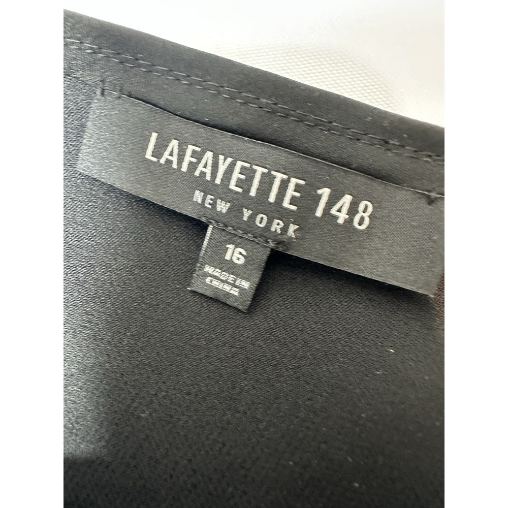 Lafayette 148 New York Women's Black  Butterfly‎ Sleeve Blouson Dress Size 16 - Picture 7 of 10